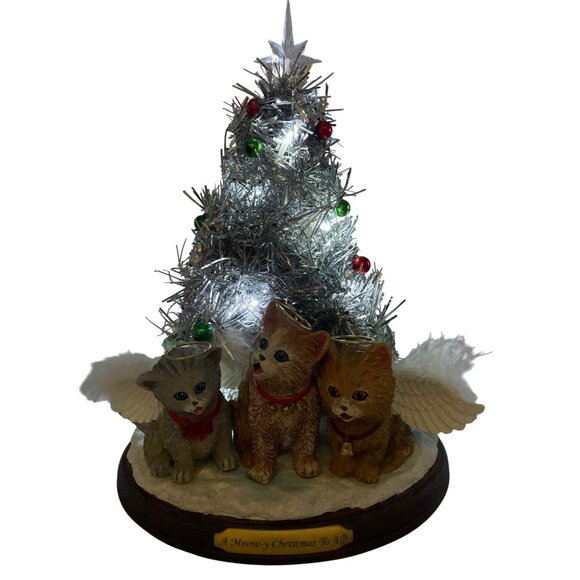 A Meow-Y Christmas To All Caroling Kitten Tree Light-Up Bradford Exchange Figuri - Picture 3 of 16